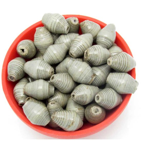 Photo of 50 medium gray to steely gray color bi-cone beads that are available to purchase.