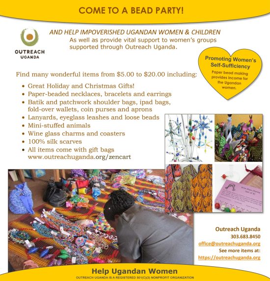 Host a Bead Party Flyer for Outreach Uganda