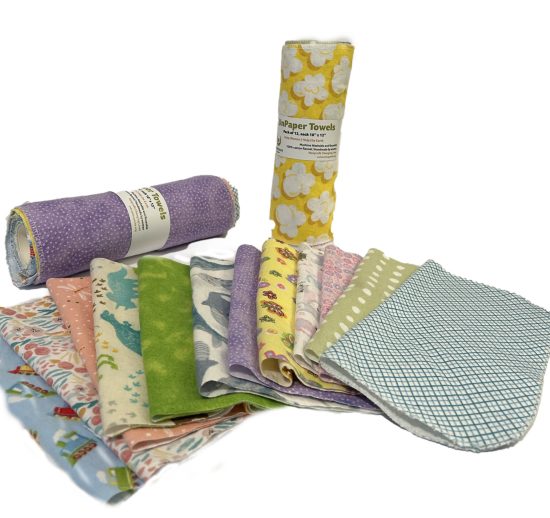 One roll of 12 flannel paper towels each 10" x 12"