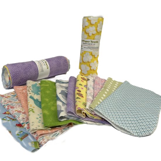 One roll of 12 flannel paper towels each 10" x 12"