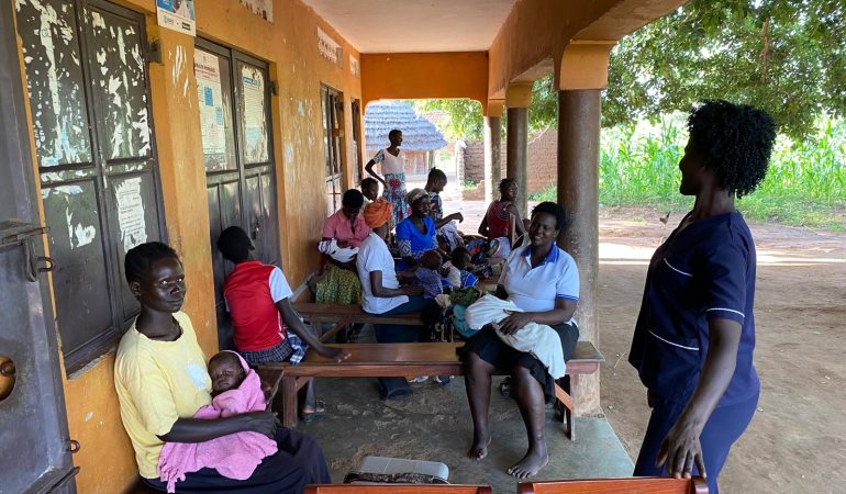 Baby immunization day at the Agwata clinic in Lamwo district Uganda